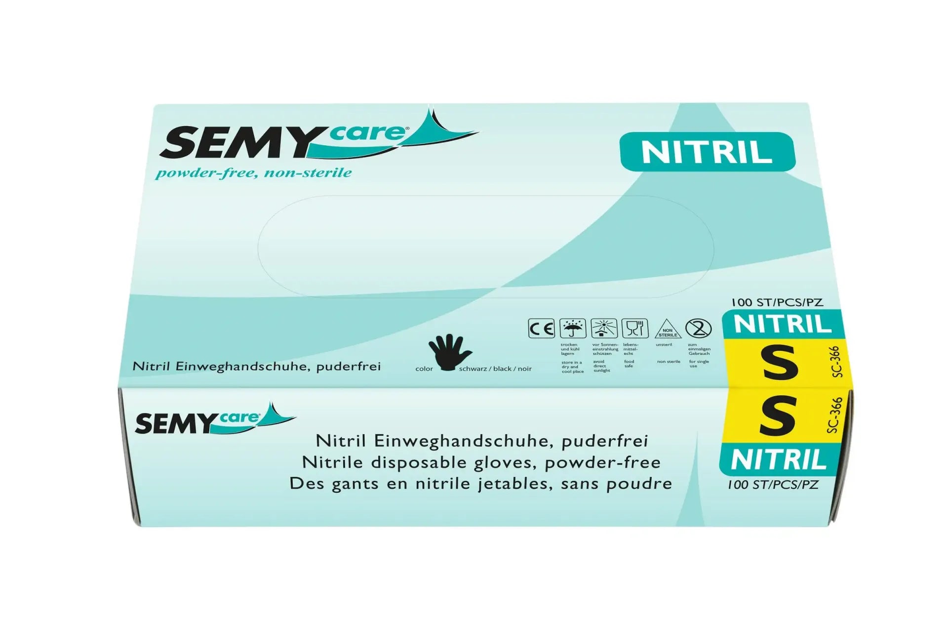 Nitril Einweghandschuhe, schwarz, puderfrei