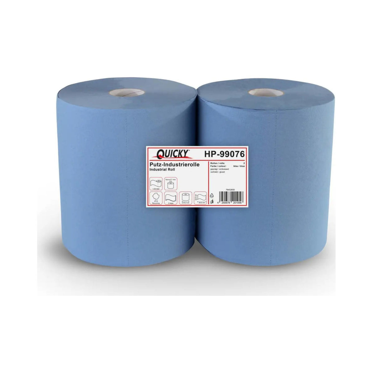 Quicky Putzpapierrolle blau 2-lagig 2 x 1000 Blatt