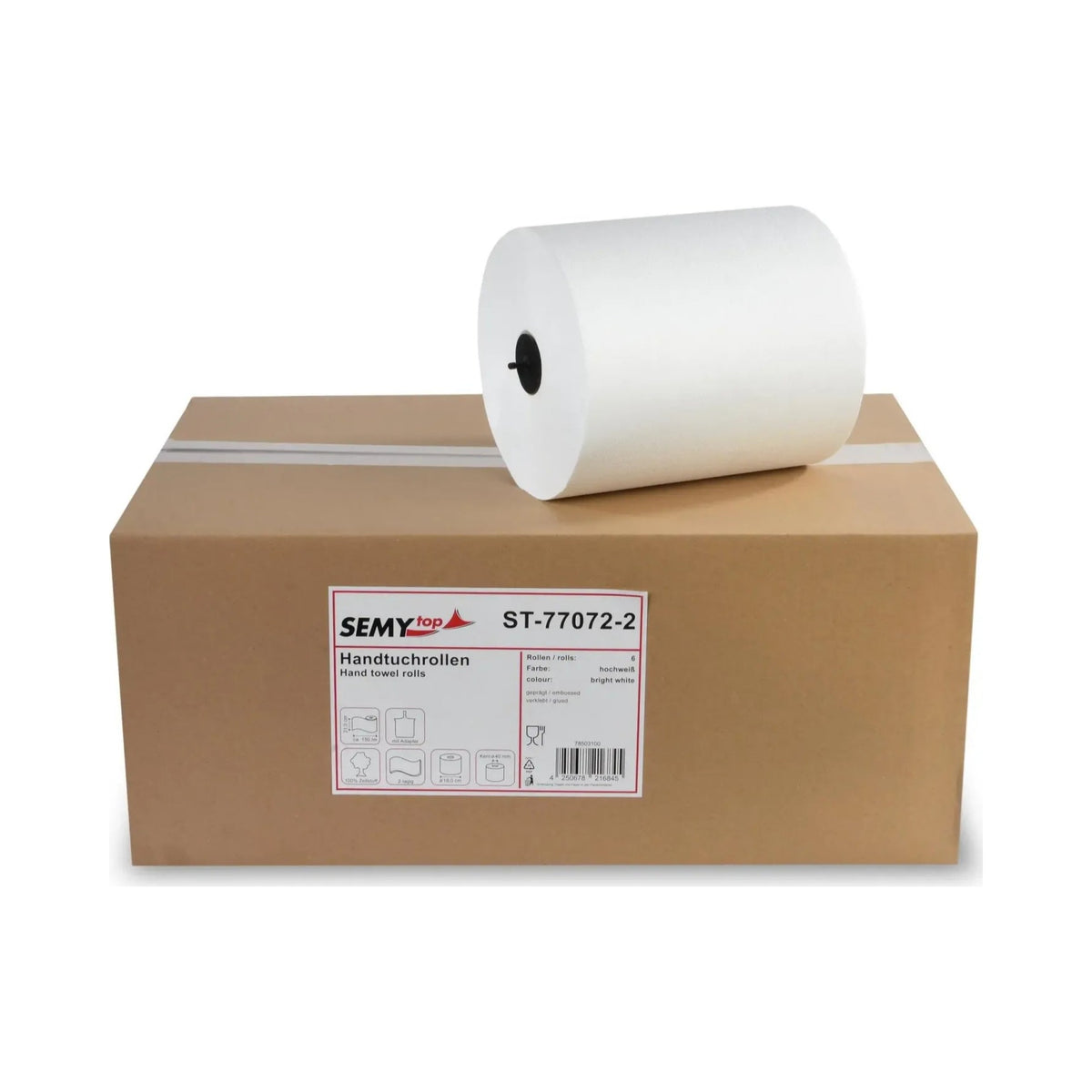 SemyTop Handtuchrolle Autocut 21 cm 2-lagig hochweiß (Ärztezentrum)