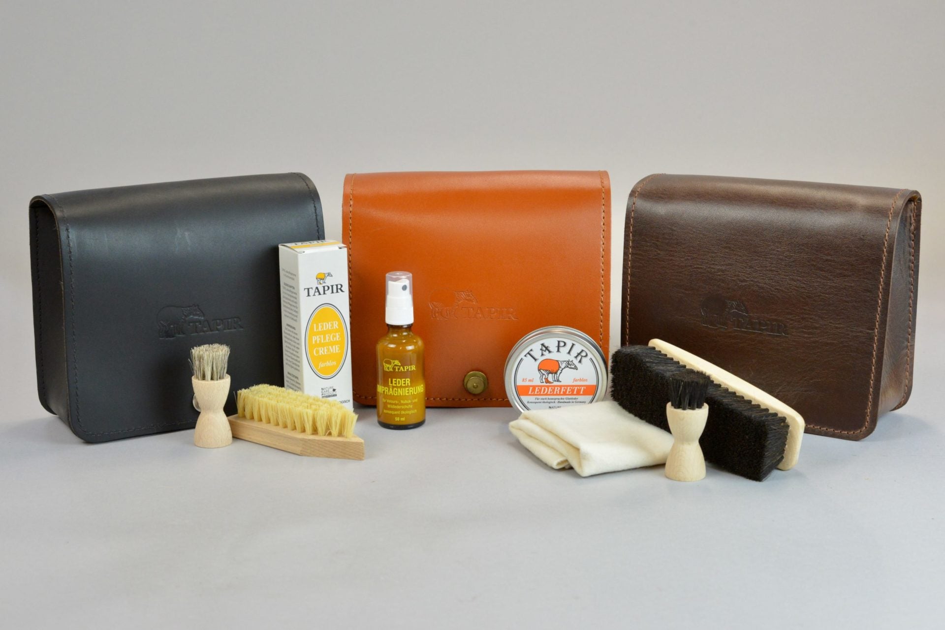 Schuhpflege Reiseset aus Leder