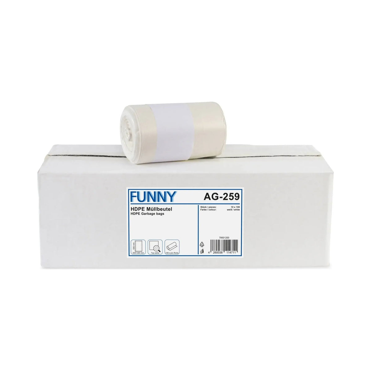 Funny Müllbeutel HDPE weiß 18 l