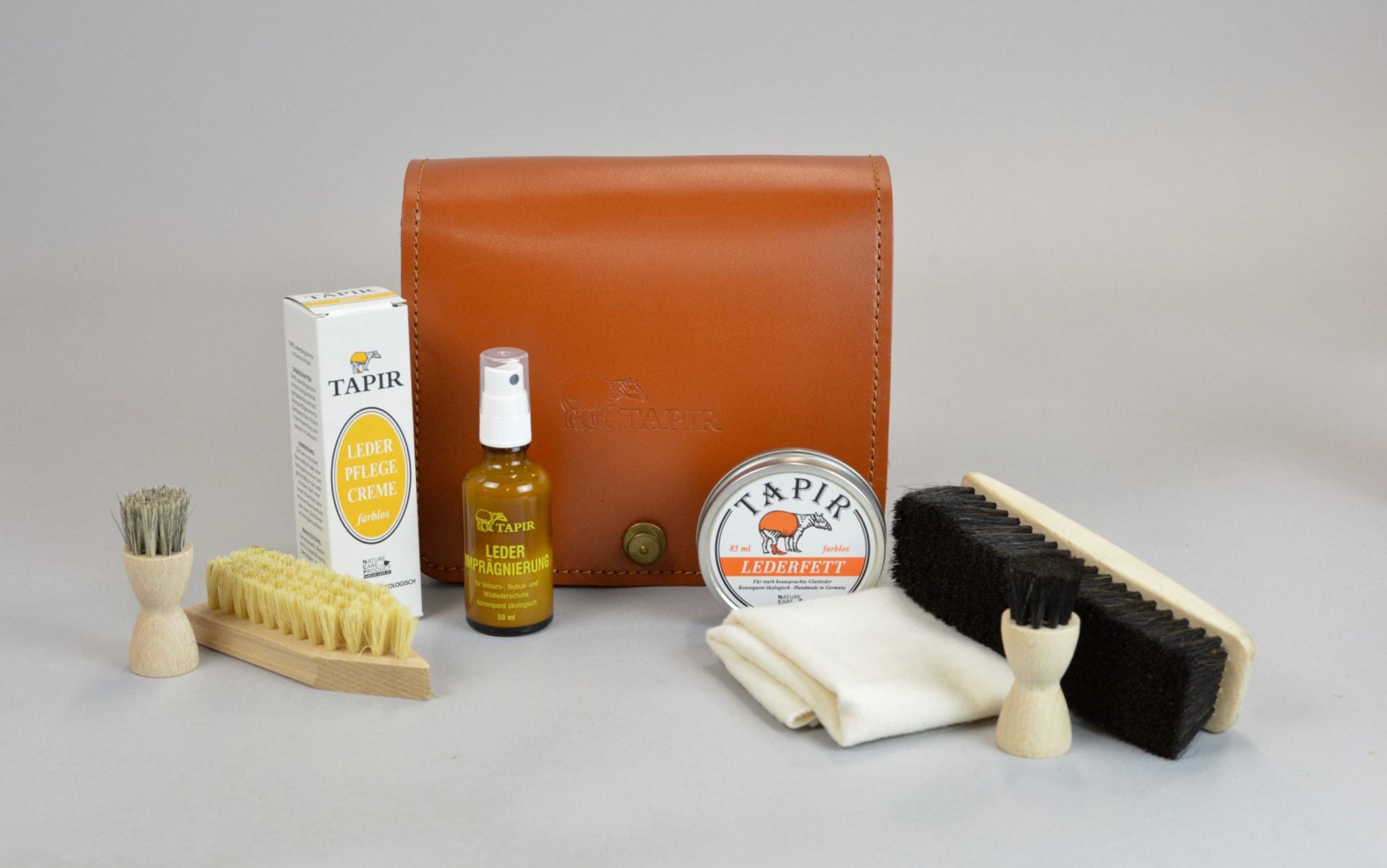 Schuhpflege Reiseset aus Leder