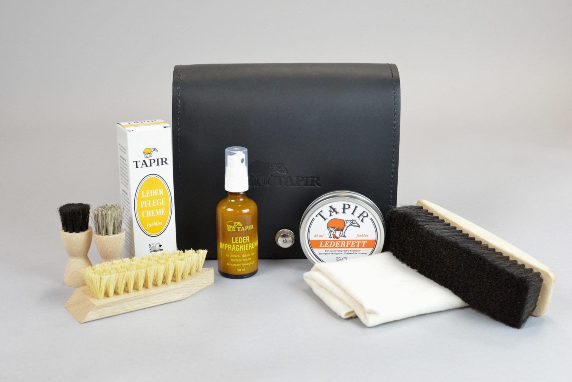 Schuhpflege Reiseset aus Leder