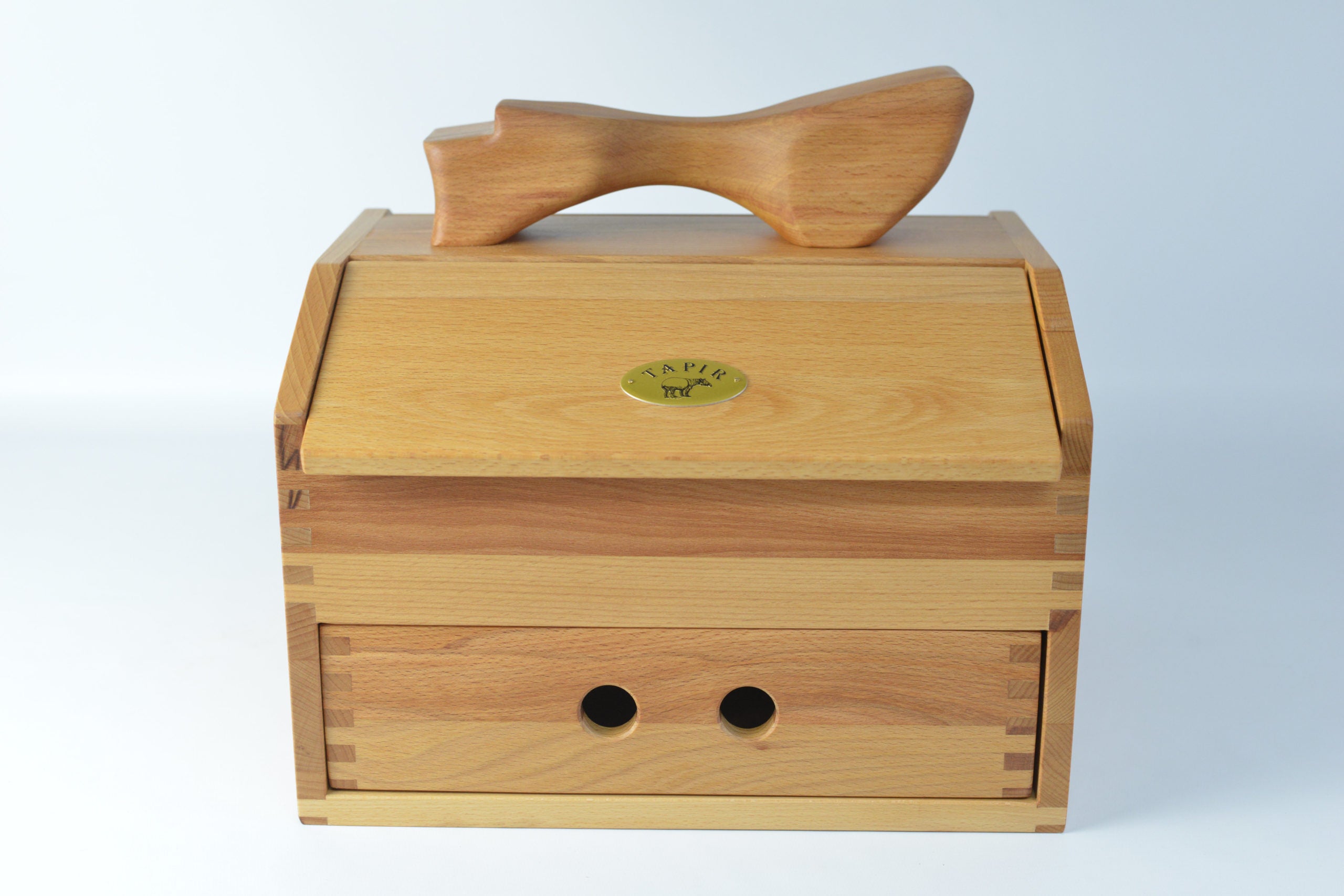 Schuhputzkiste aus geöltem Buchenholz