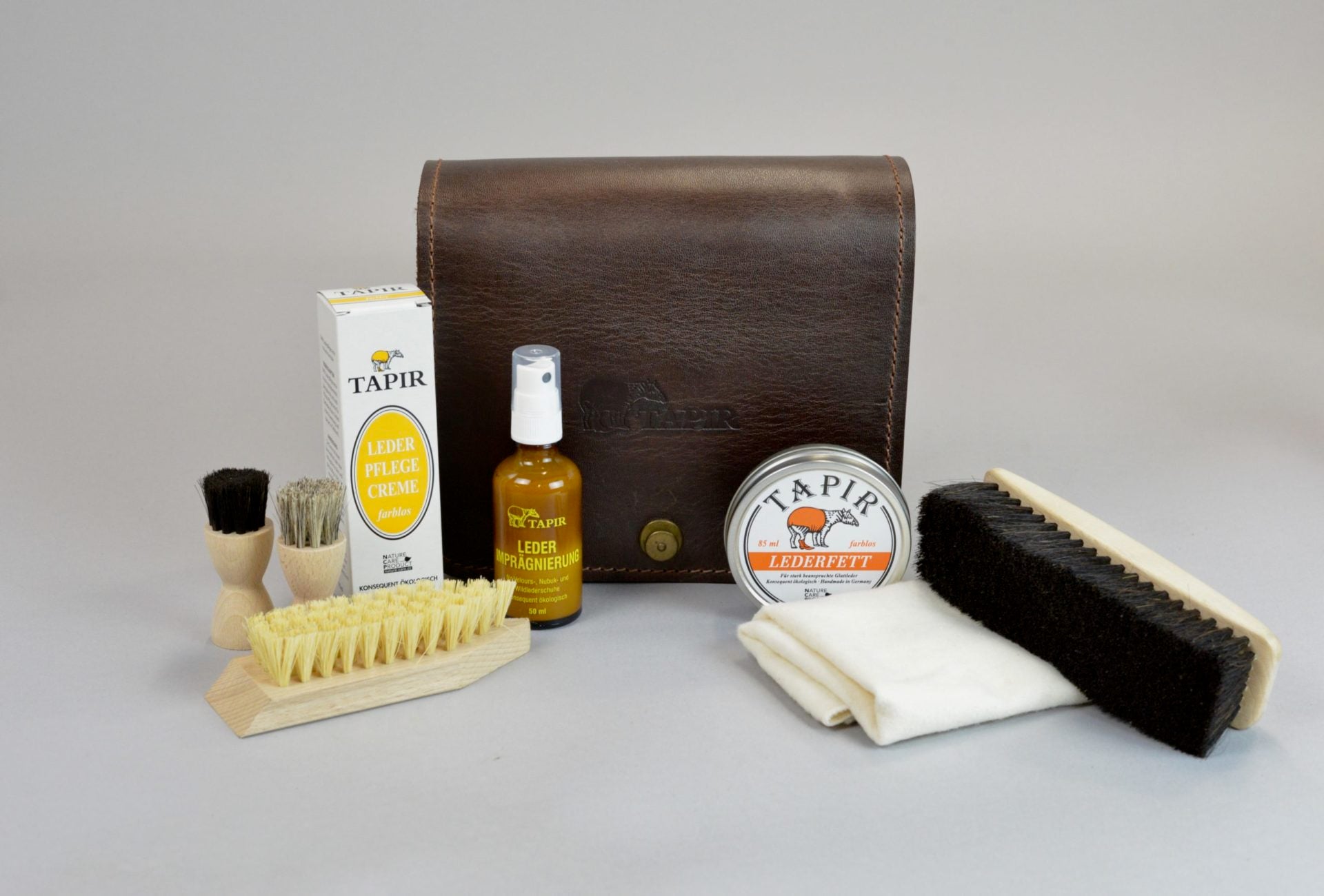 Schuhpflege Reiseset aus Leder