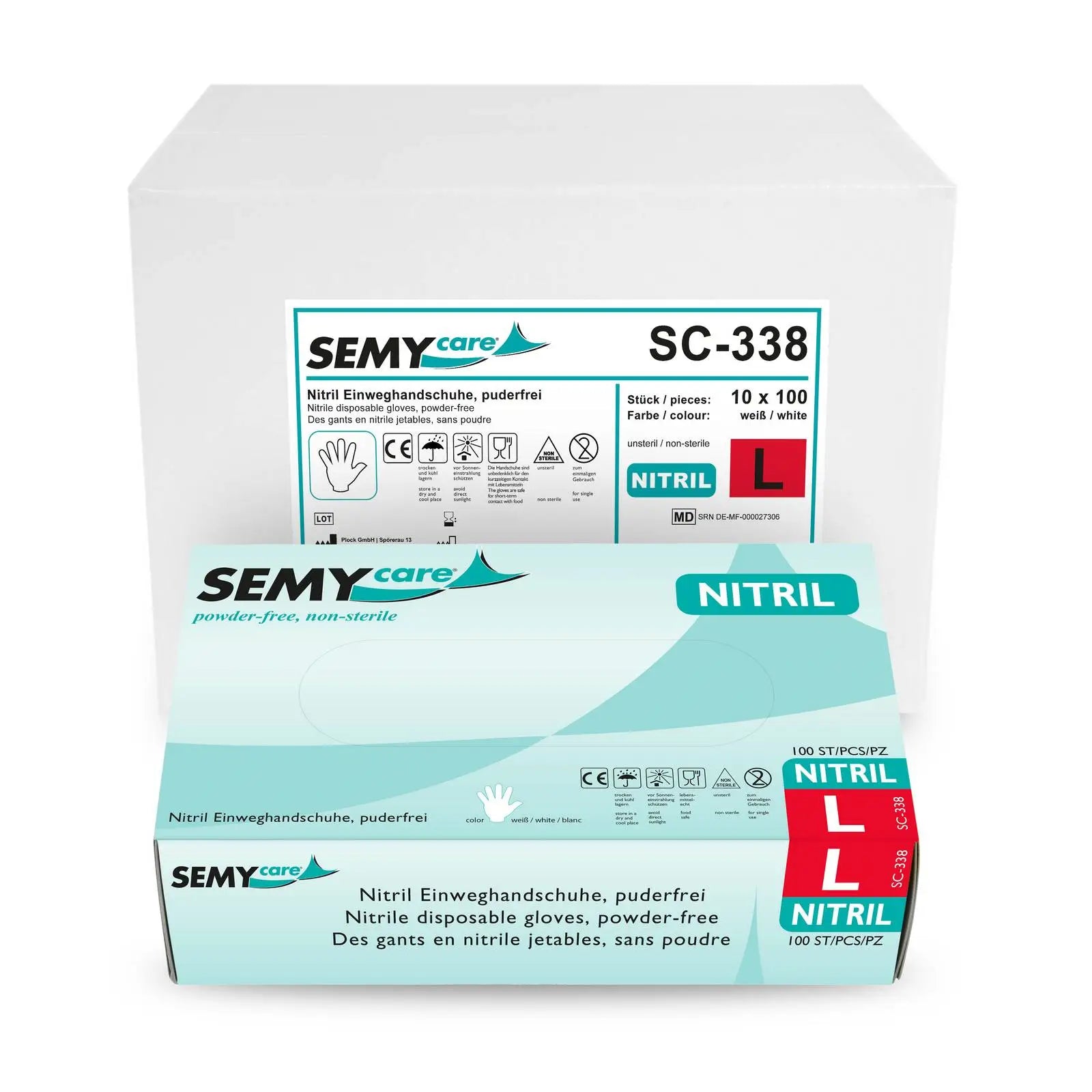 Nitril Einweghandschuhe, weiß, puderfrei