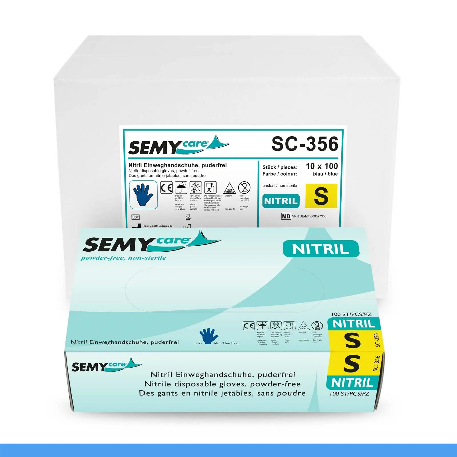 Nitril Einweghandschuhe, blau, puderfrei