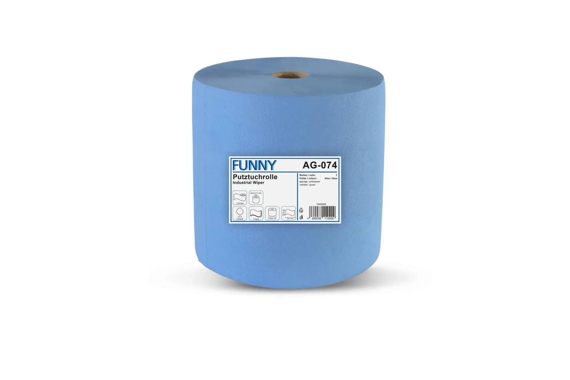 Putzpapierrolle, 3-lagig, blau