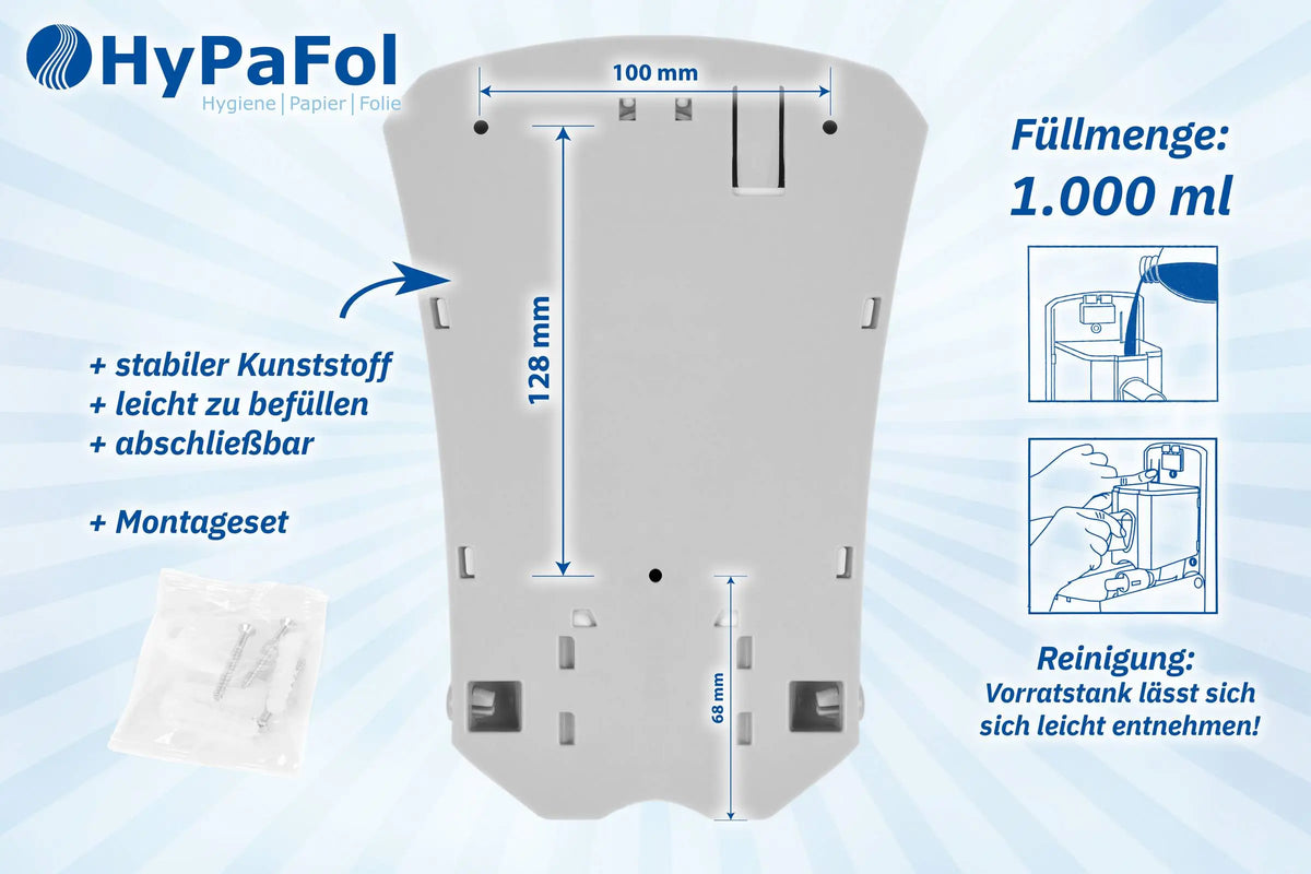 SemyTop Seifenspender 1.000 ml, weiß, nachfüllbar