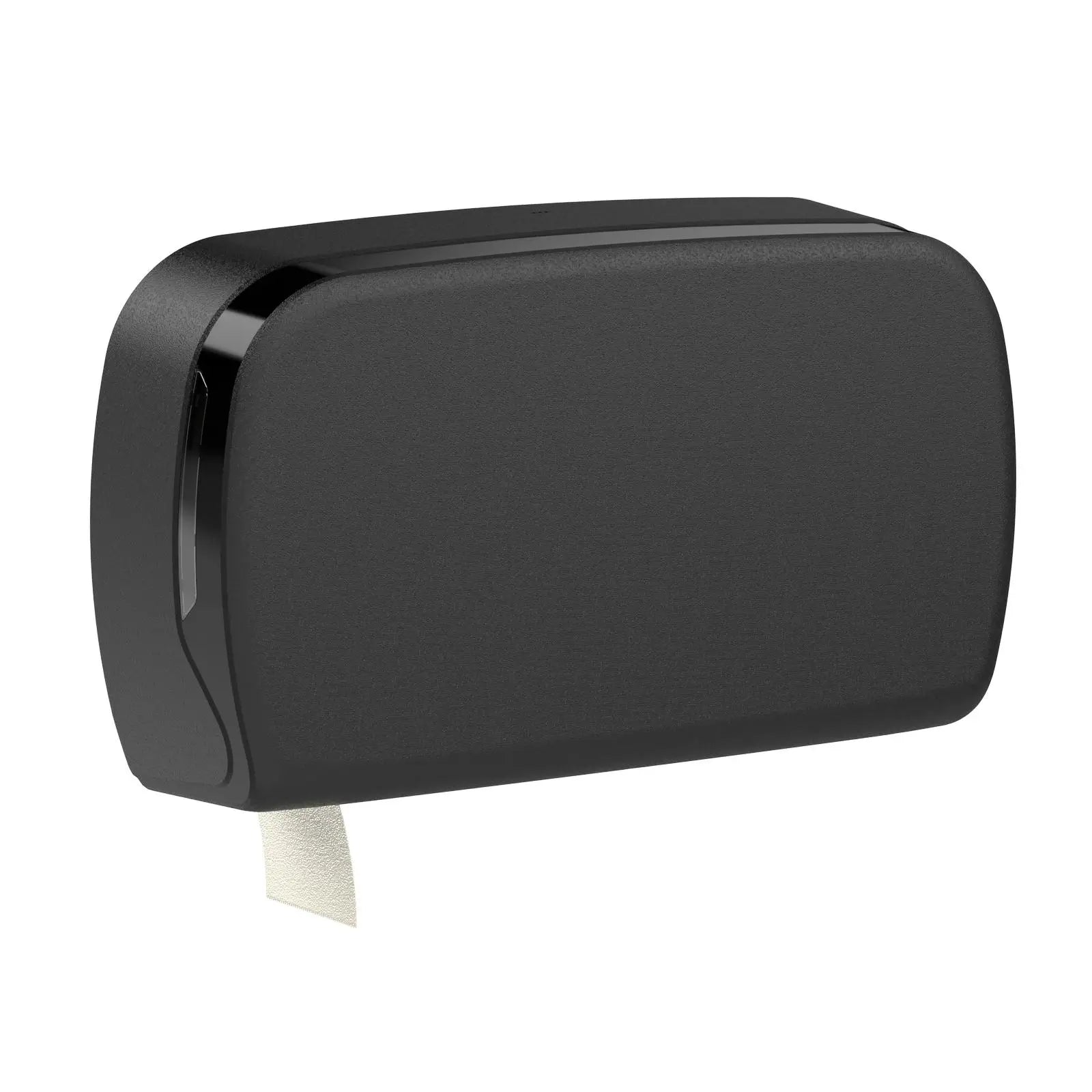 SemyTop Maxi Jumbo Toilettenpapierspender, für 2 Rollen, schwarz matt, für Rollen bis Ø 23 cm