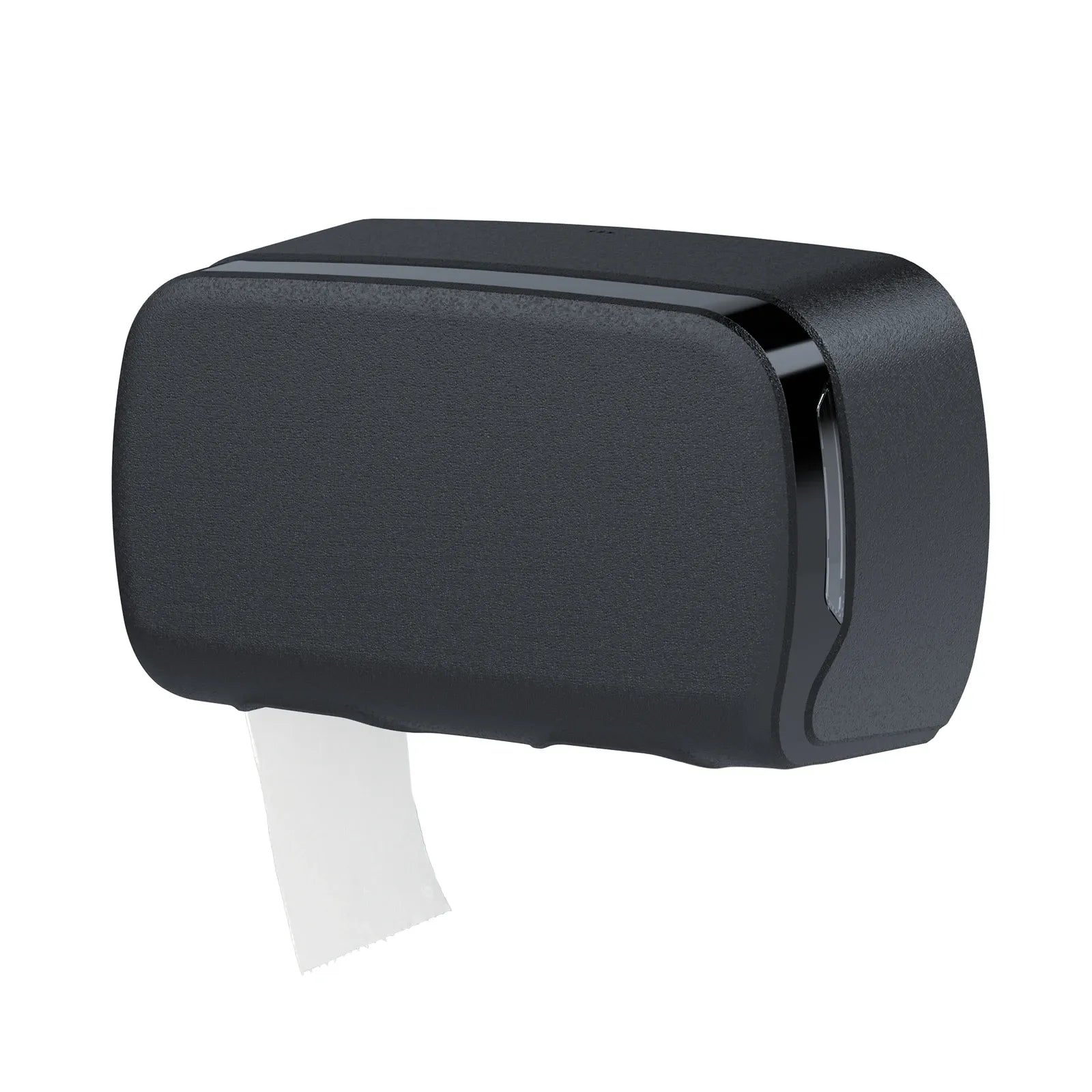 SemyTop Toilettenpapierspender, für 2 kernlose Rollen Toilettenpapier, schwarz matt