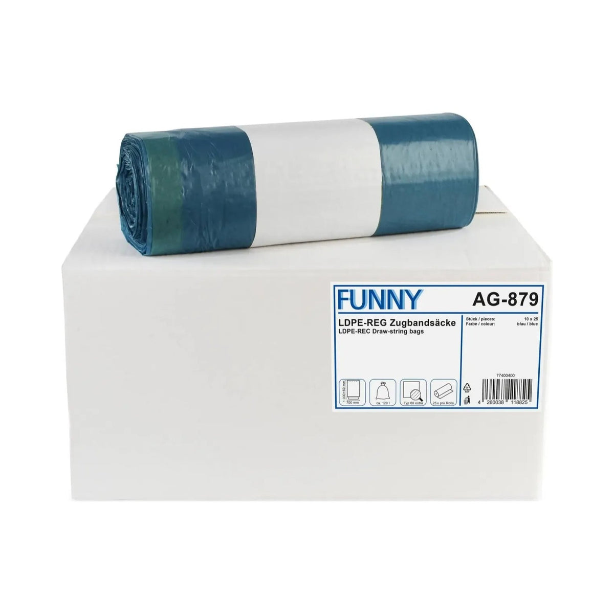 Funny Müllsack mit Zugband blau 120 l
