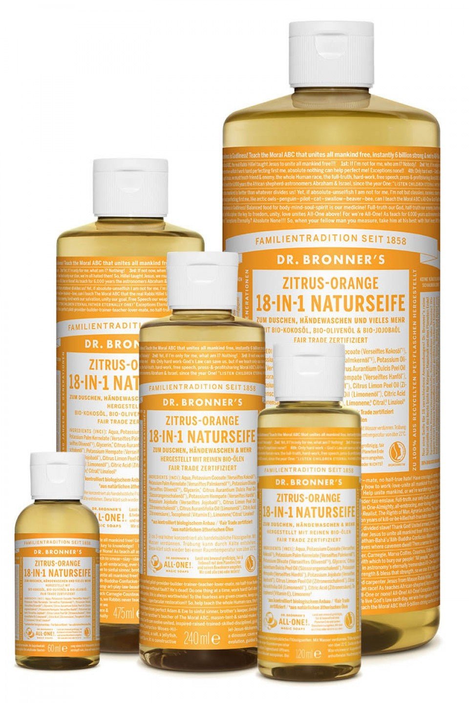 Dr. Bronner's Flüssigseife Zitrus Orange - Haushaltsreinigung.at