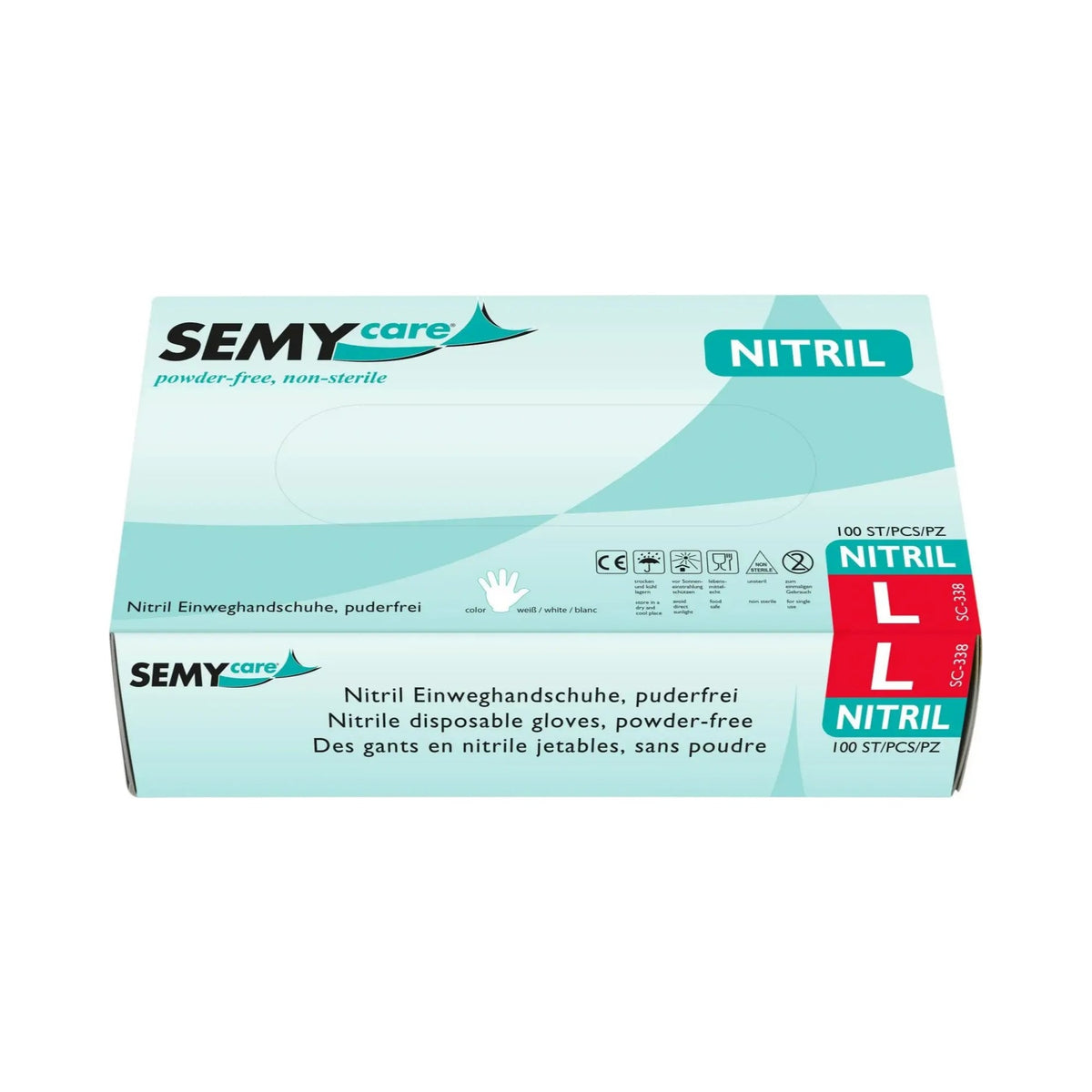 Semycare Nitril-Einweghandschuhe weiß puderfrei