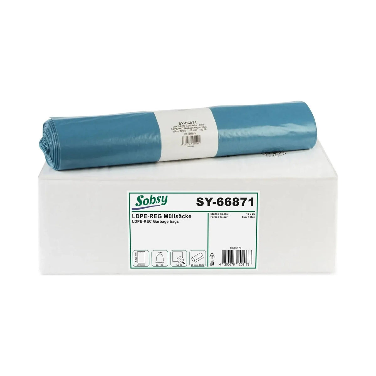 Sobsy Müllsack blau 120 l Typ 60
